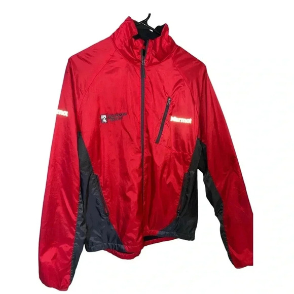Marmot Wind Breaker Jacket Red & Gray Outdoor Spring Running Hiking Camping - Picture 1 of 11
